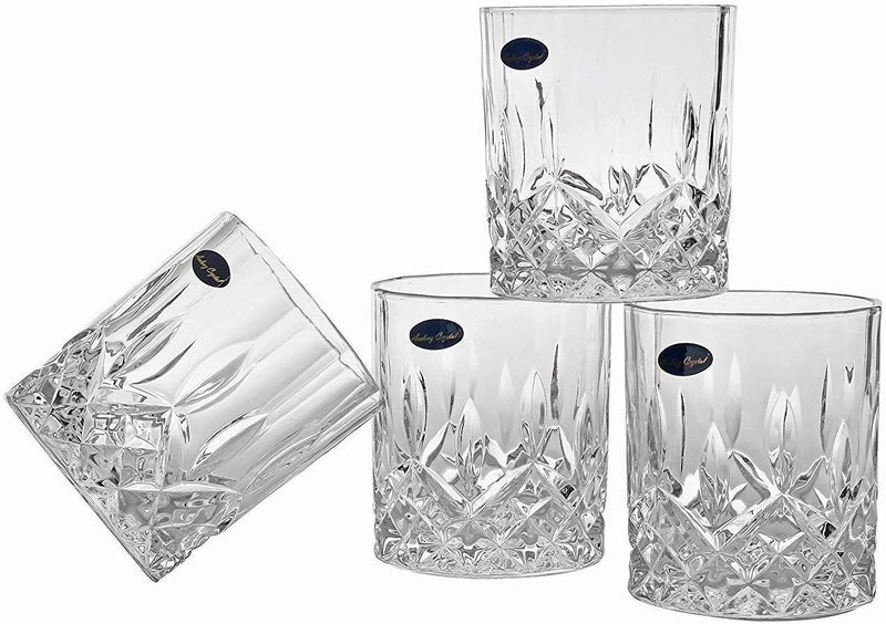 Amlong Crystal Lead-Free Double Old Fashioned Crystal Whiskey Glass - Classic Stylish Design â€“ Perfect for Scotch, Bourbon, Cognac and Cocktail Glasses, 9 oz., Set of 4 With Gift Box - Image 2